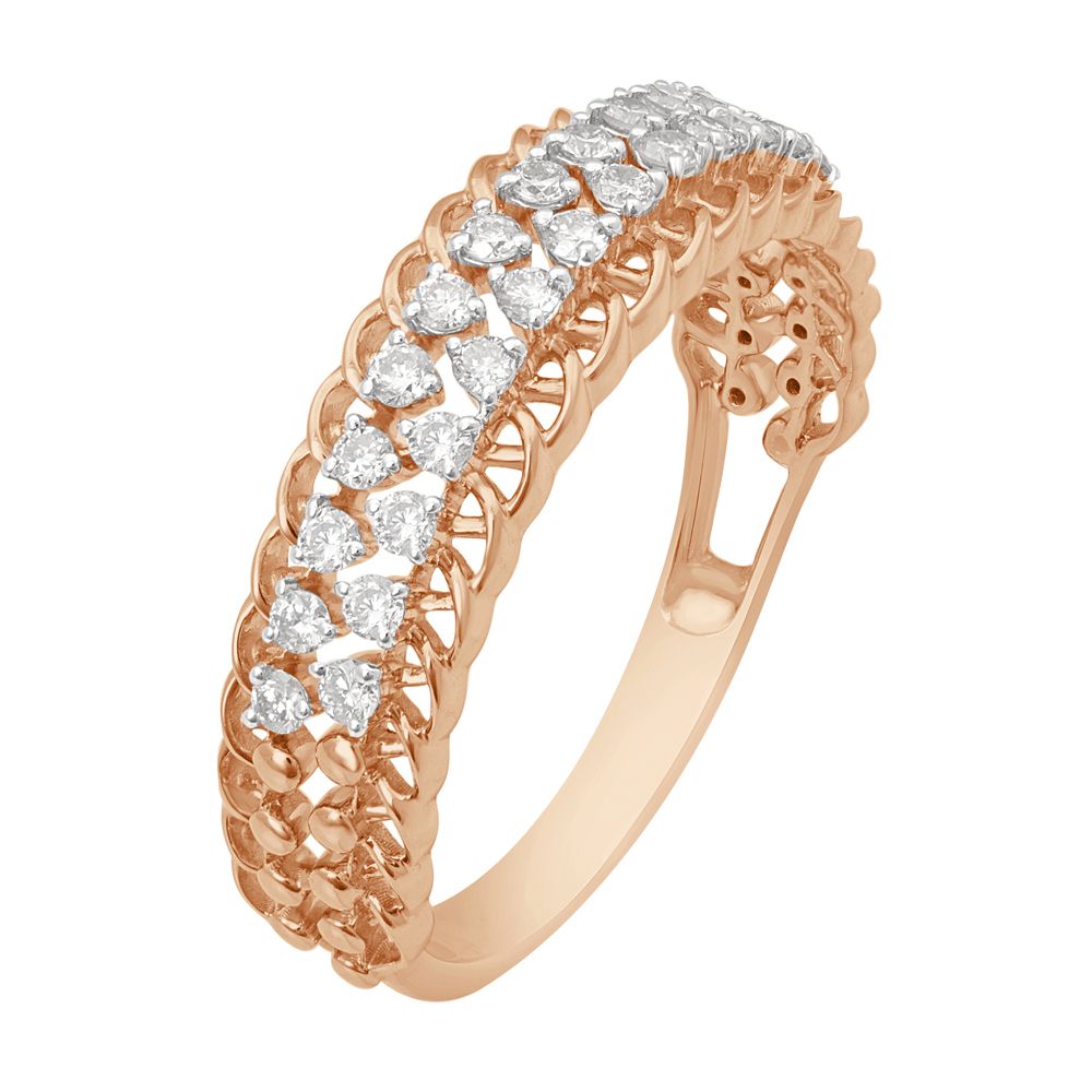 Glittering Diamond Ring in 14KT Rose Gold-Rings-ORG22170