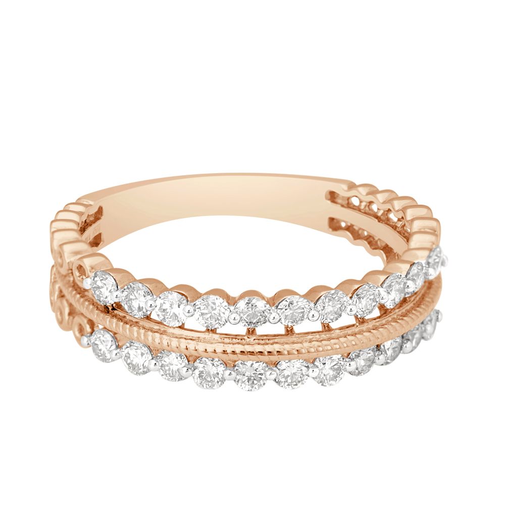 Glittering Diamond Ring in 14KT Rose Gold-Rings-ORG22170