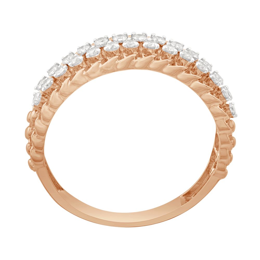 Glittering Diamond Ring in 14KT Rose Gold-Rings-ORG22170