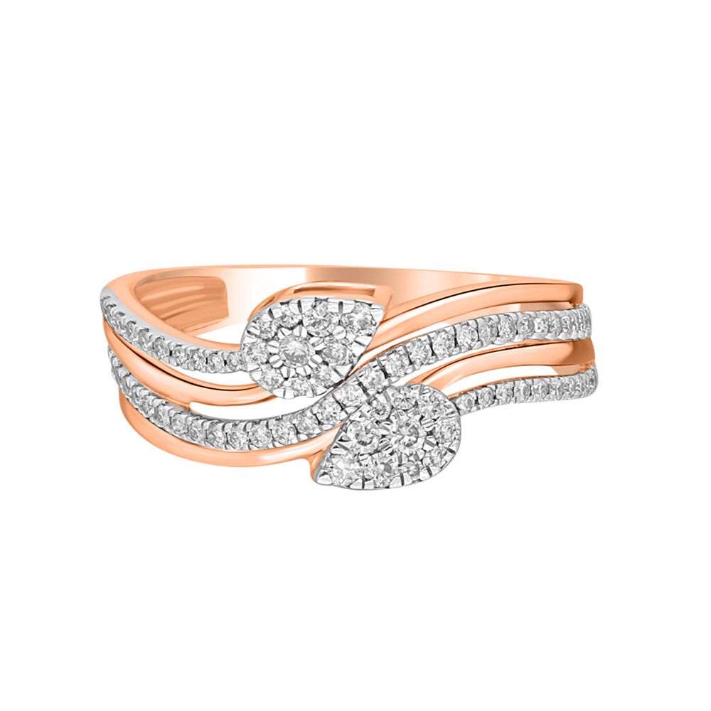 Sophisticated 14KT Rose Gold Finger Ring-Rings-ORG22174