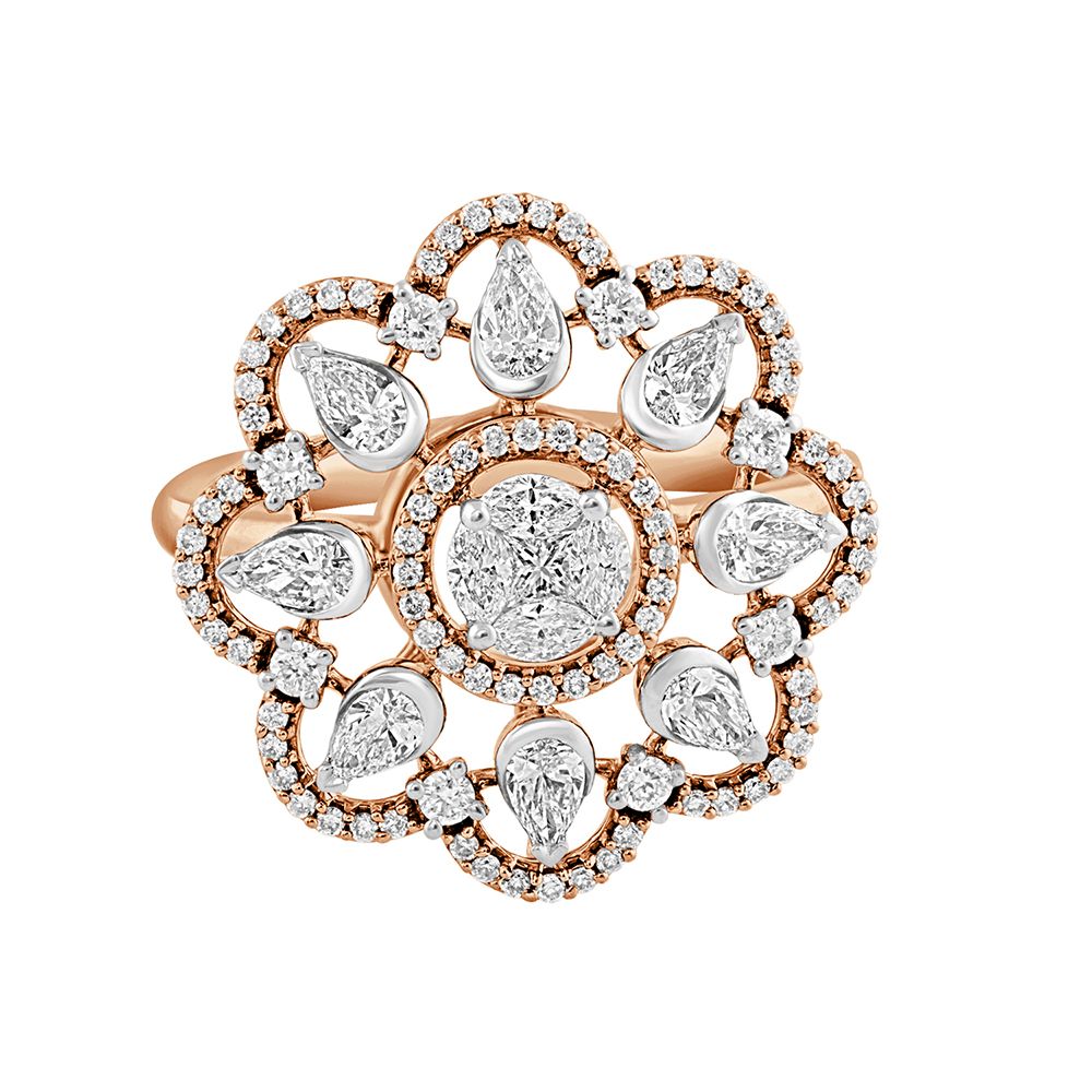 Beautiful Floral Diamond Ring-Rings-ORG22178
