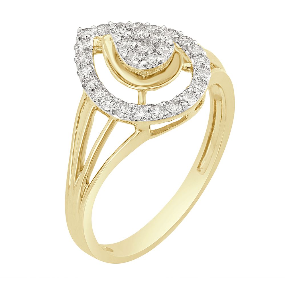 Teardrop Design Rose Gold Ring-Rings-ORG22198