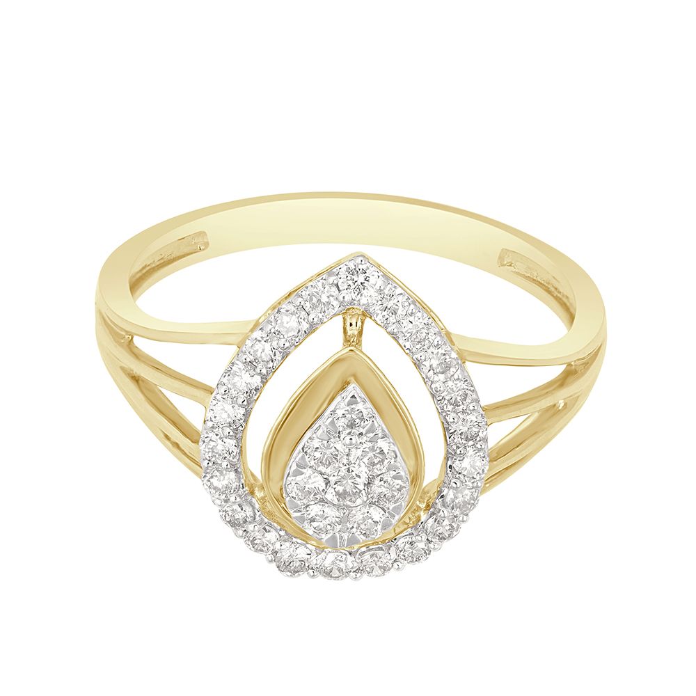 Teardrop Design Rose Gold Ring-Rings-ORG22198