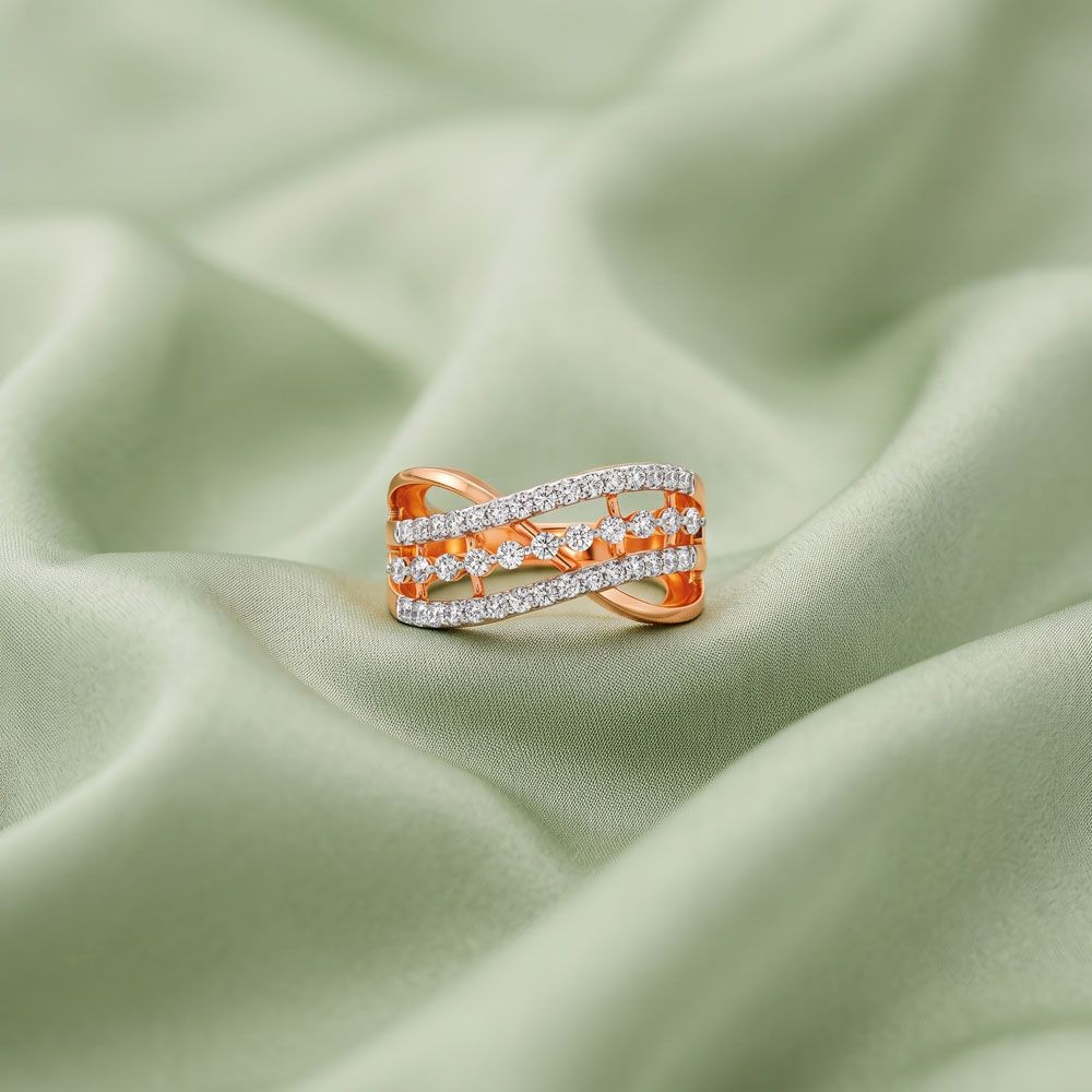 Diamond Lined Exquisite Ring-Rings-ORG22201