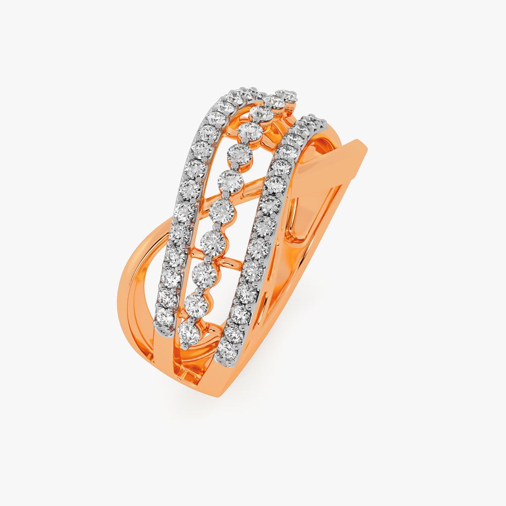 Diamond Lined Exquisite Ring-Rings-ORG22201