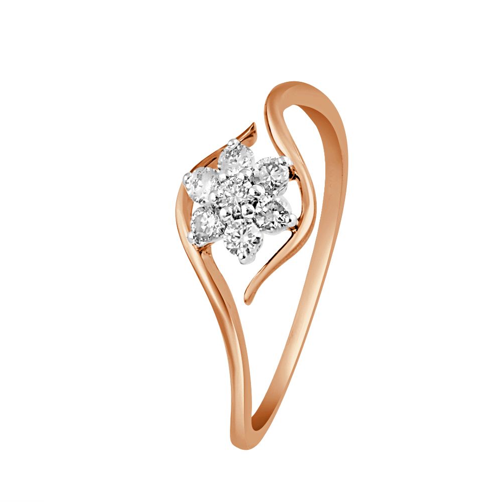 Diamond Studded Floral Ring-Rings-ORG22213