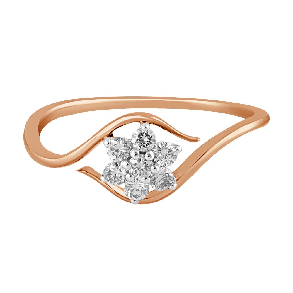 Diamond Studded Floral Ring-Rings-ORG22213
