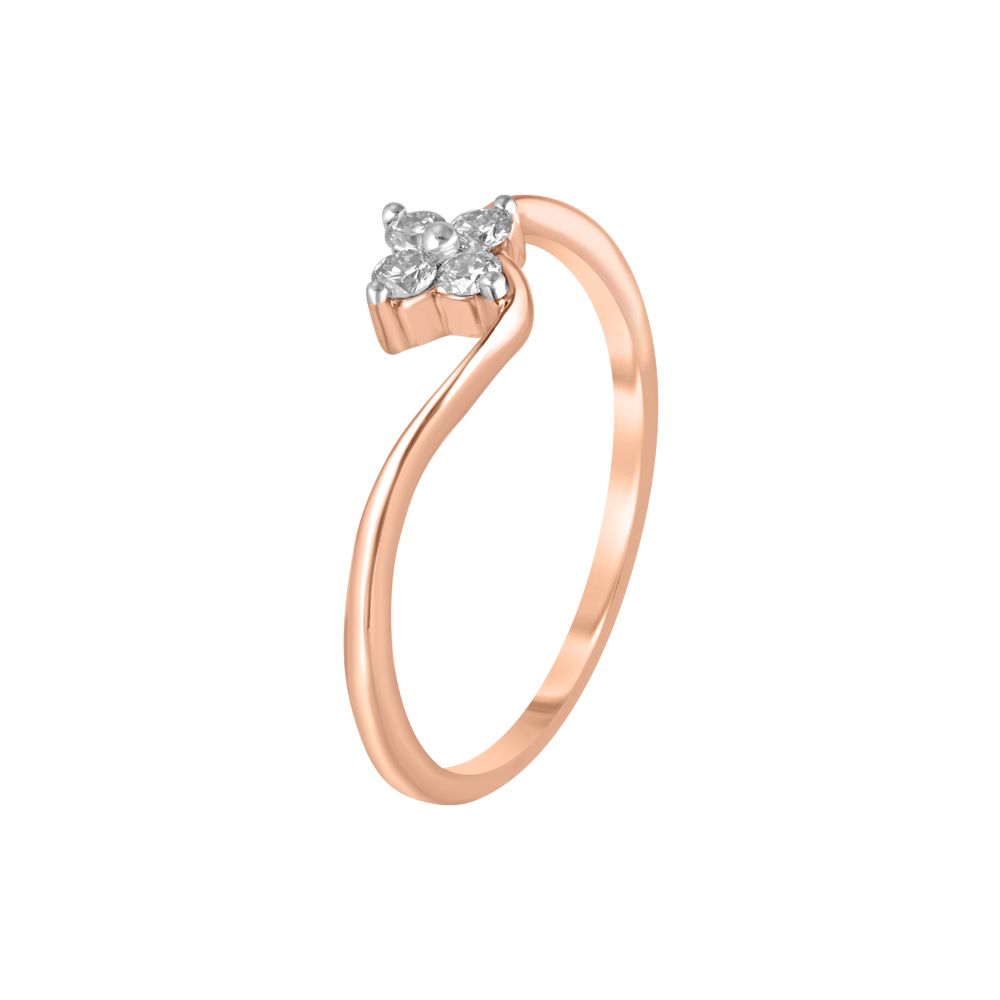 Slender Floral Diamond Ring-Rings-ORG22214