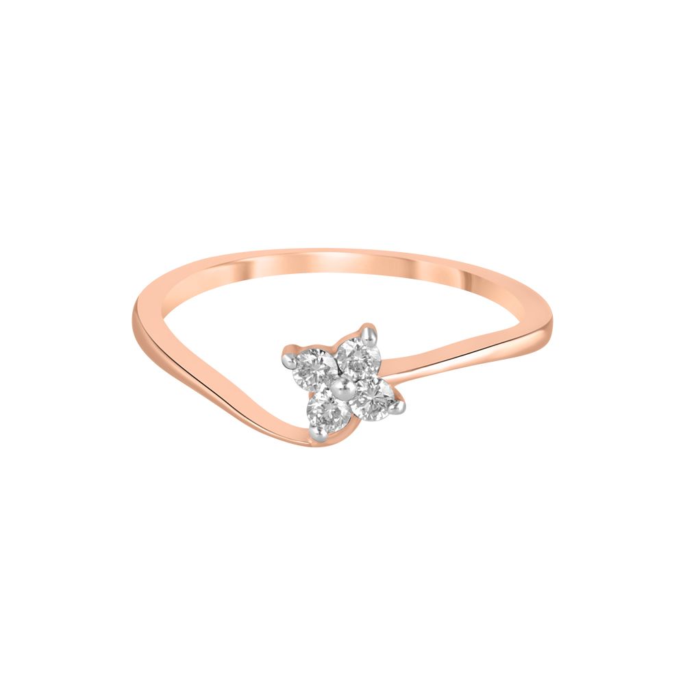 Slender Floral Diamond Ring-Rings-ORG22214