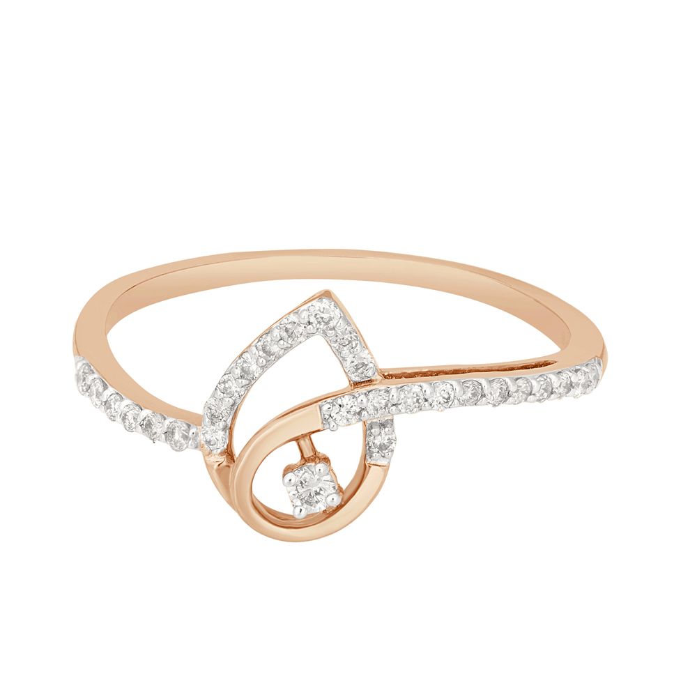 Classy 14KT Rose Gold Ring with Diamonds-Rings-ORG22216