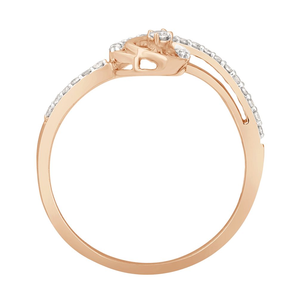 Classy 14KT Rose Gold Ring with Diamonds-Rings-ORG22216
