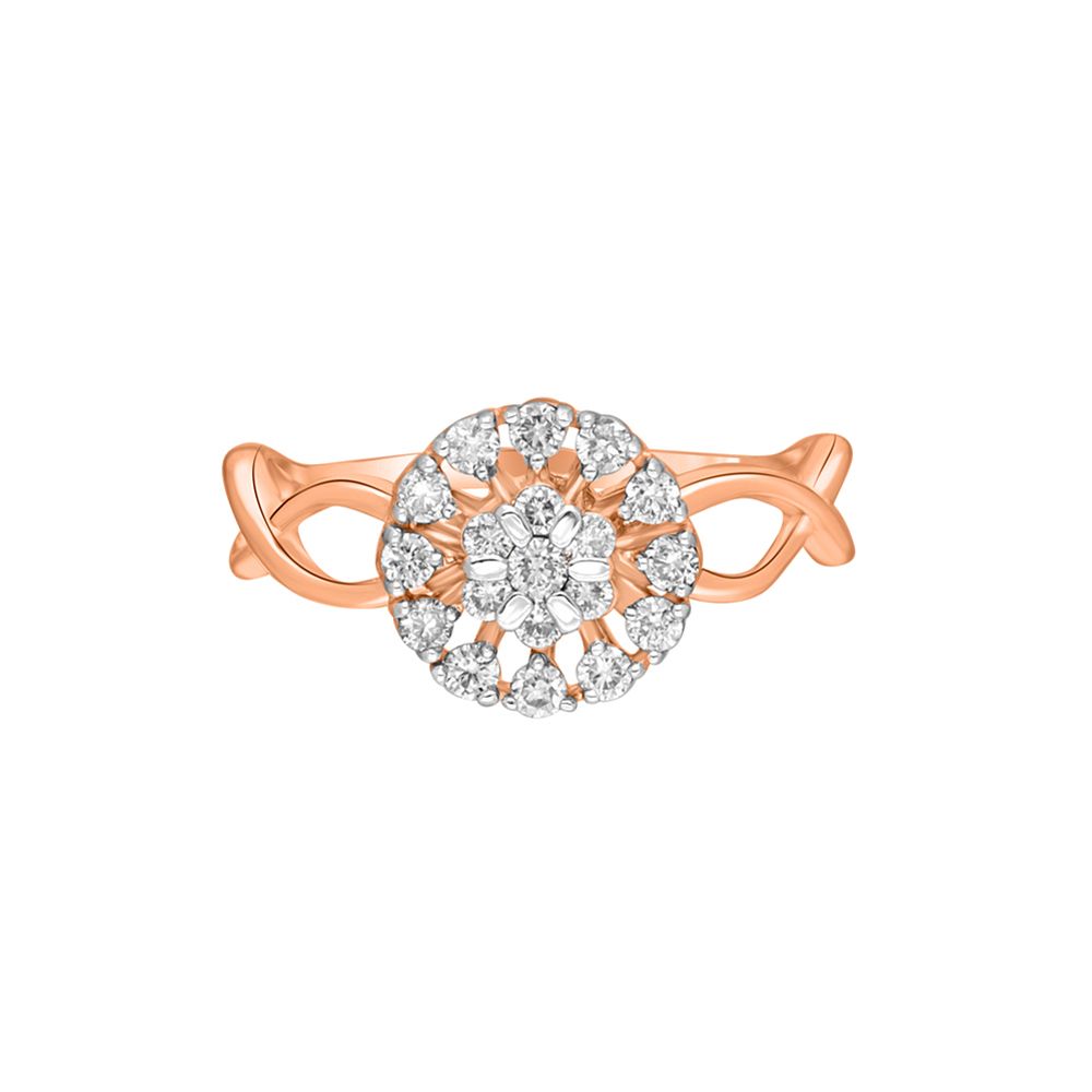 Delicate Twisted Rose Gold Ring-Rings-ORG22224