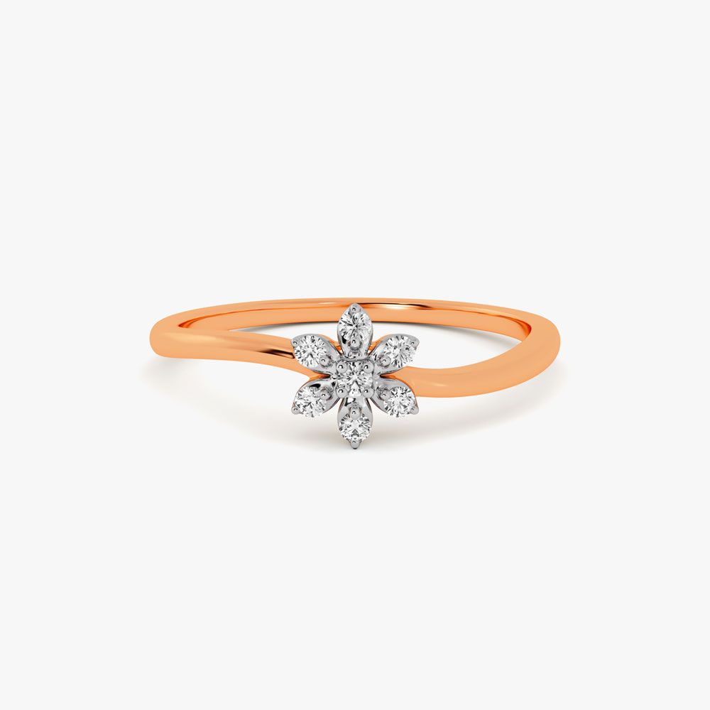 Floral 14KT Rose Gold Ring-Rings-ORG22228