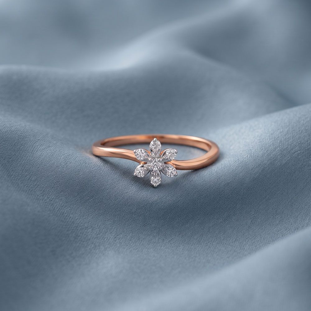 Floral 14KT Rose Gold Ring-Rings-ORG22228