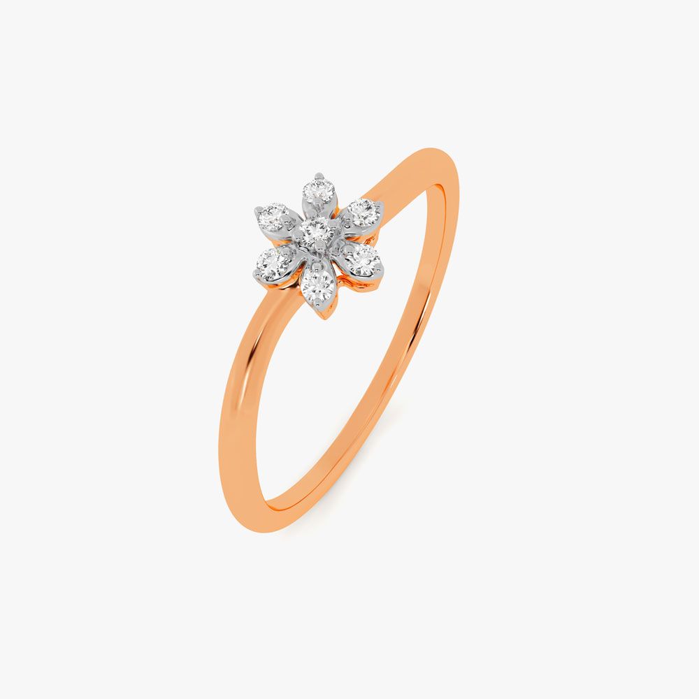 Floral 14KT Rose Gold Ring-Rings-ORG22228