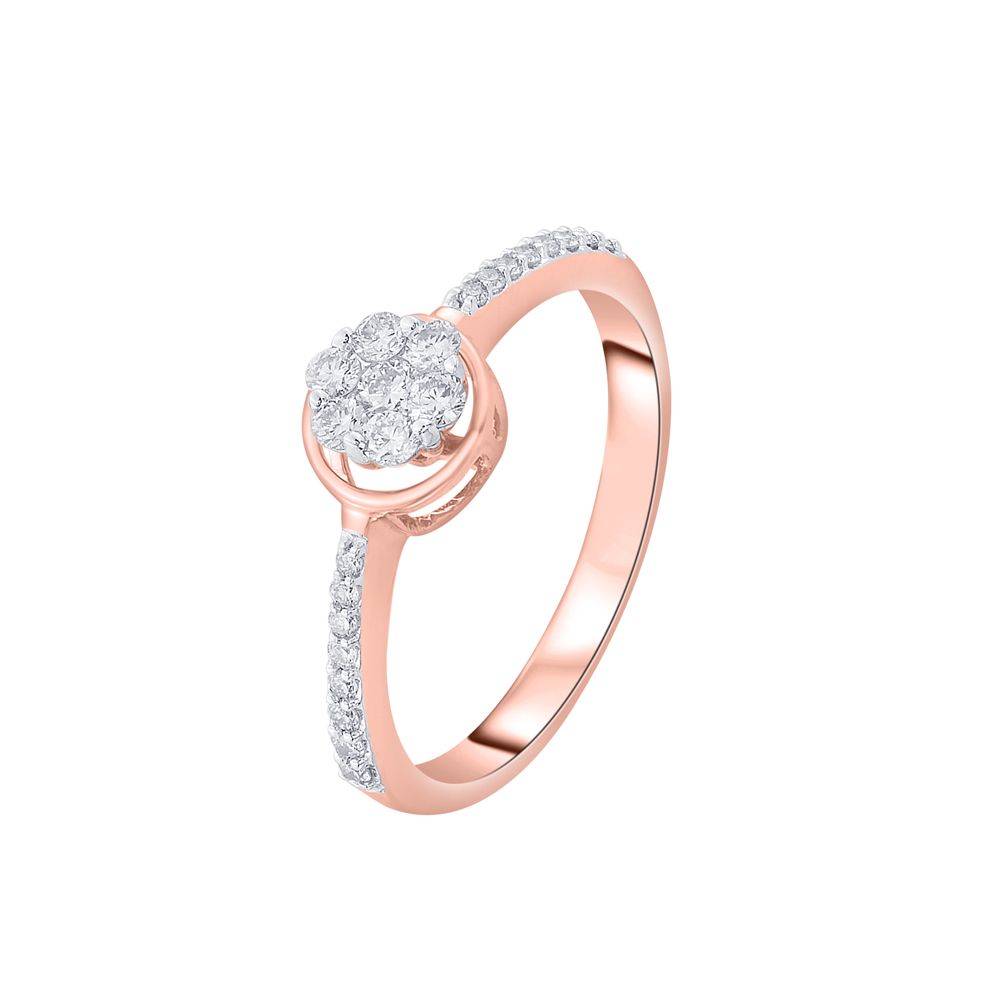 Catchy Diamond Ring in 14KT Rose Gold-Rings-ORG22229