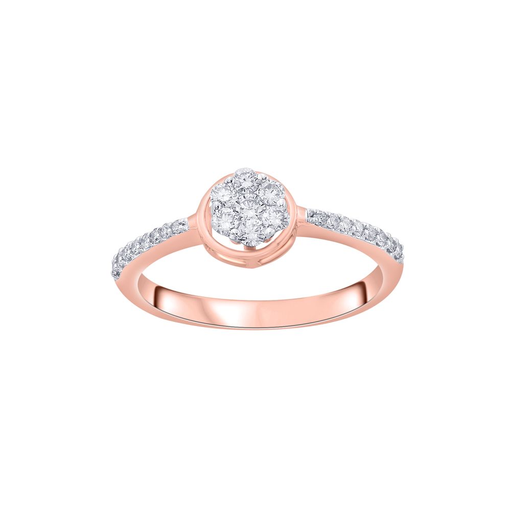 Catchy Diamond Ring in 14KT Rose Gold-Rings-ORG22229
