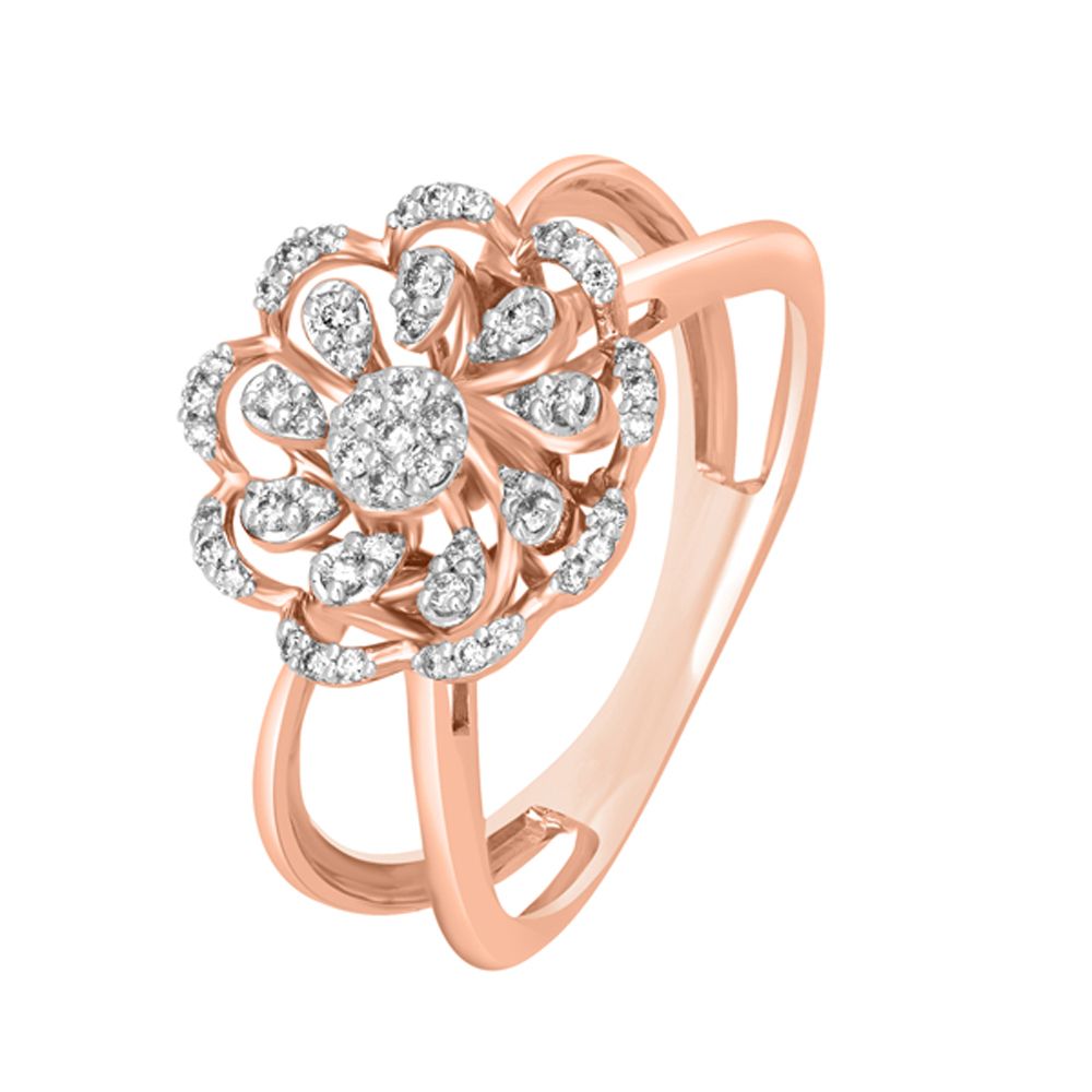 Dazzling Diamond and Rose Gold Ring-Rings-ORG22231