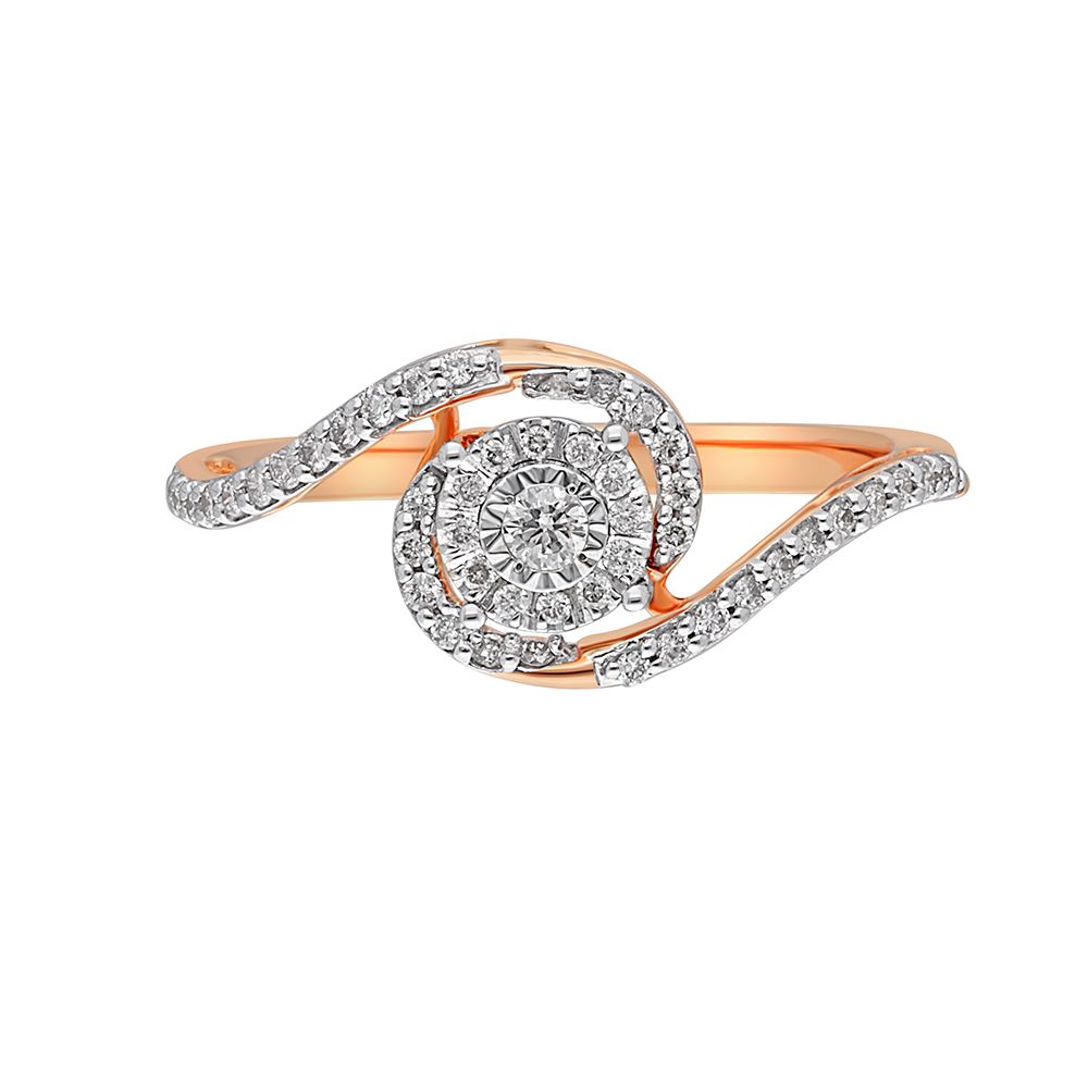 Dazzling Diamond and Rose Gold Finger Ring-Rings-ORG22281