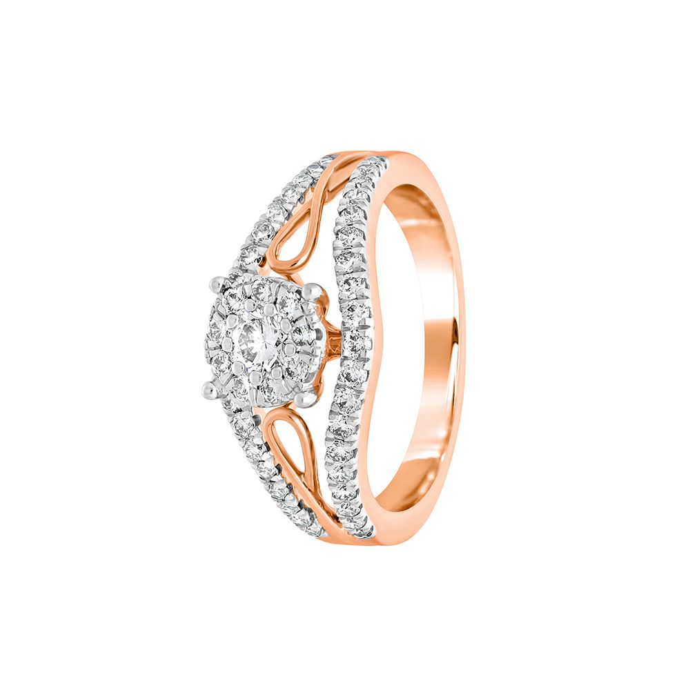 Glittering Rose Gold Finger Ring-Rings-ORG22285
