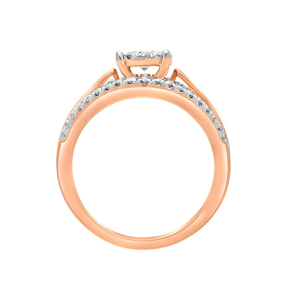 Glittering Rose Gold Finger Ring-Rings-ORG22285