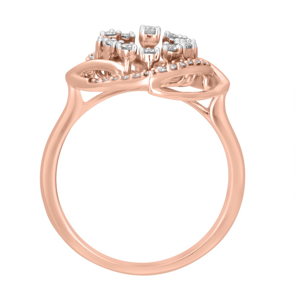 Stately Diamond Finger Ring in Rose Gold-Rings-ORG22289