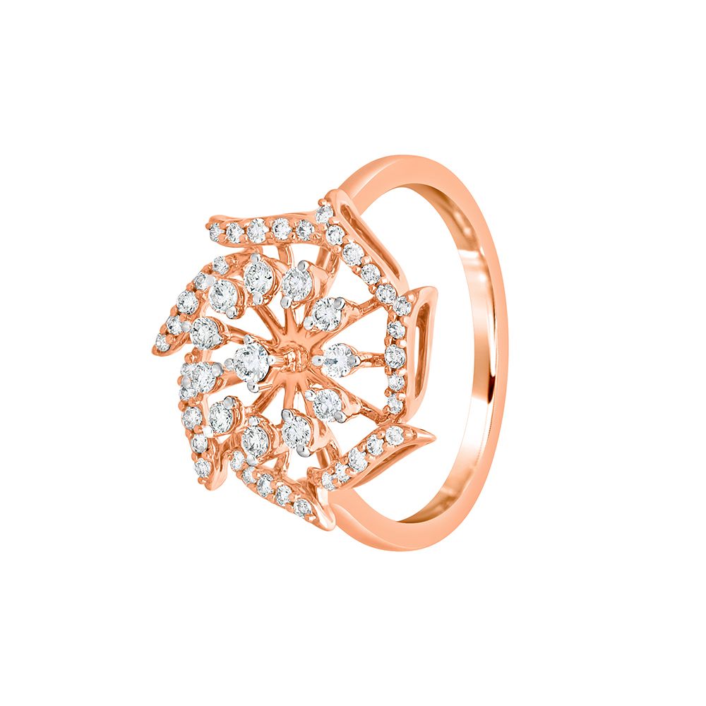 Sparkling Diamond Ring Crafted in 14KT Rose Gold-Rings-ORG22295