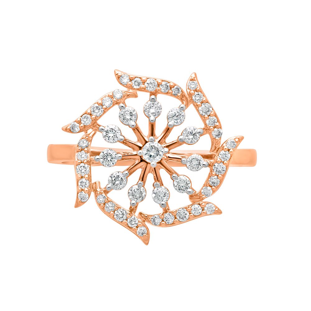 Sparkling Diamond Ring Crafted in 14KT Rose Gold-Rings-ORG22295