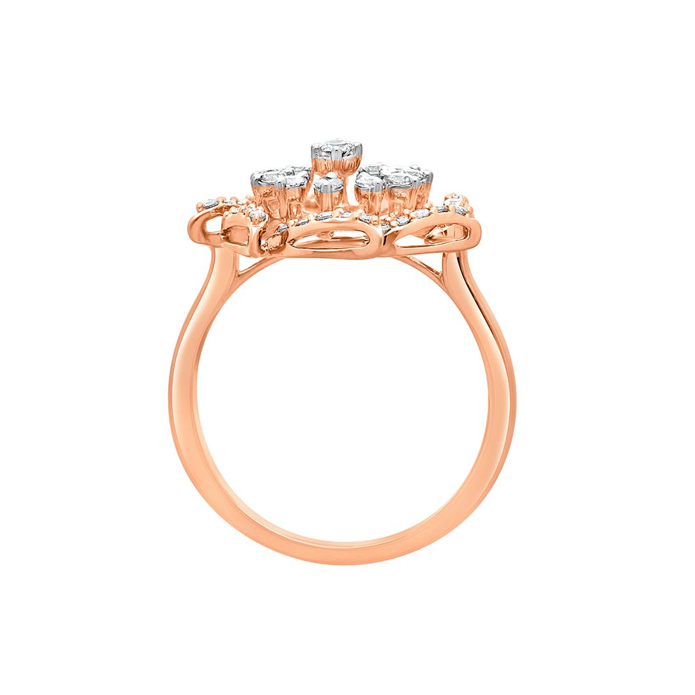 Sparkling Diamond Ring Crafted in 14KT Rose Gold-Rings-ORG22295