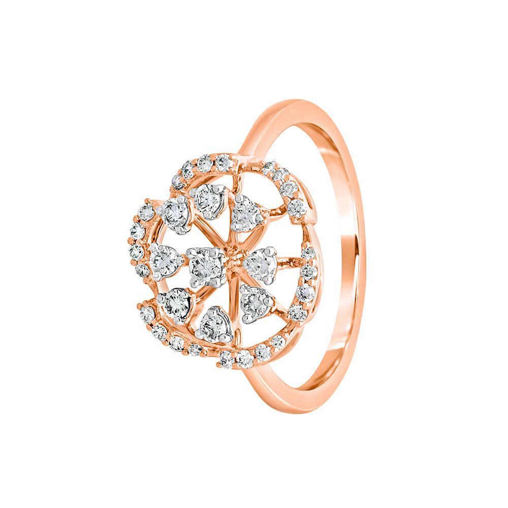 Floral Rose Gold Ring-Rings-ORG22298