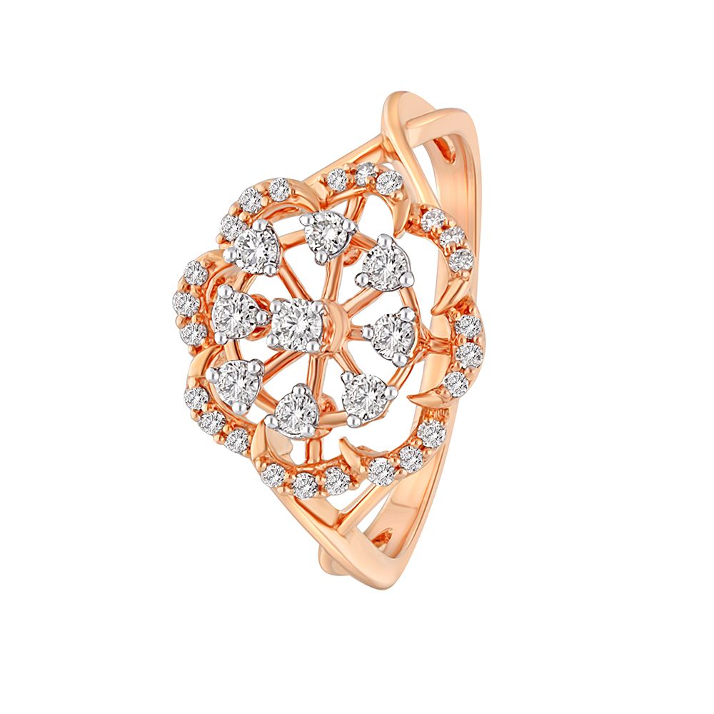 Gleaming Rose Gold Diamond Ring-Rings-ORG22299