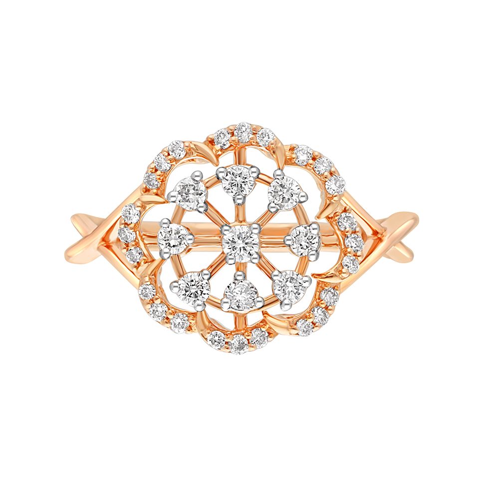 Gleaming Rose Gold Diamond Ring-Rings-ORG22299