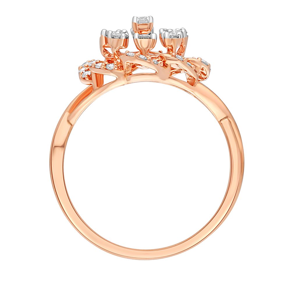 Gleaming Rose Gold Diamond Ring-Rings-ORG22299