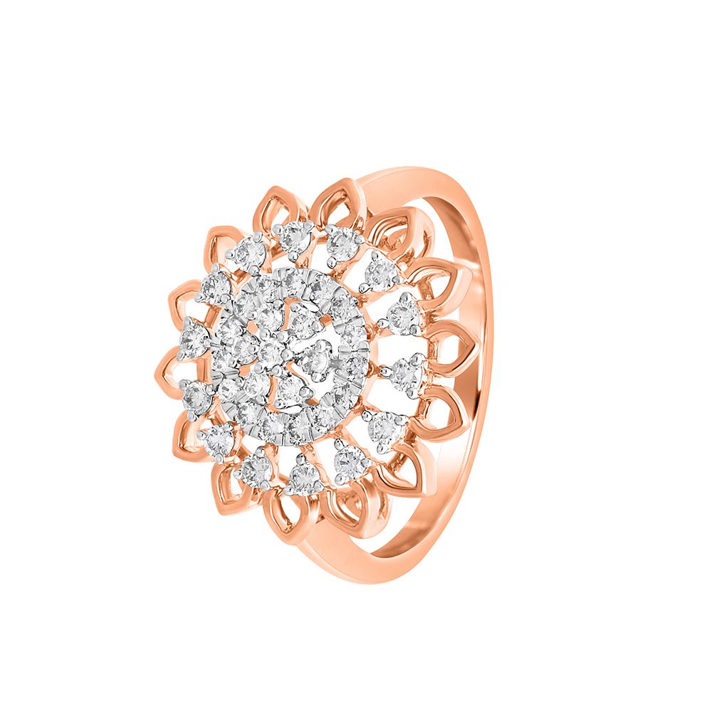 Exquisite Rose Gold Diamond Ring-Rings-ORG22304