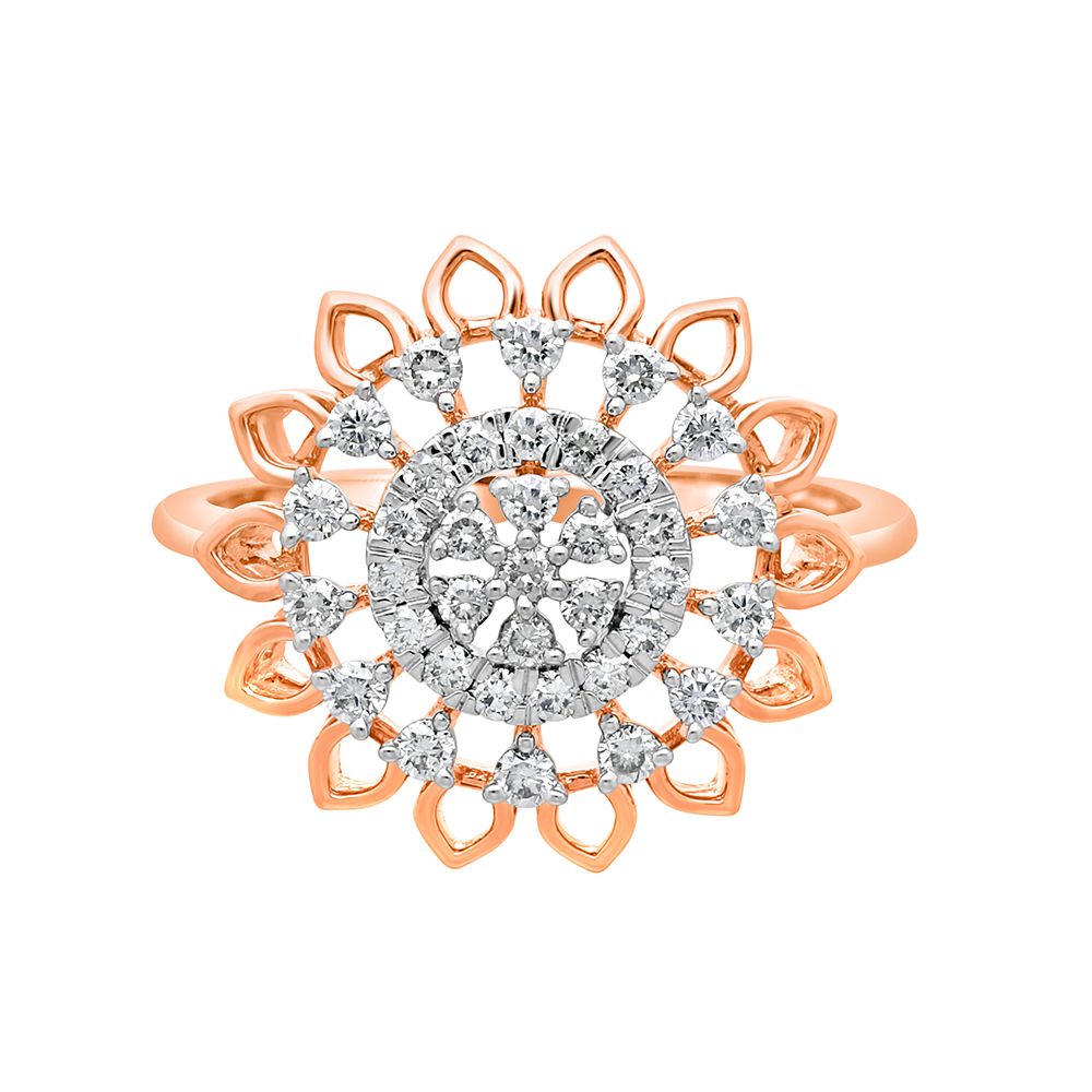 Exquisite Rose Gold Diamond Ring-Rings-ORG22304