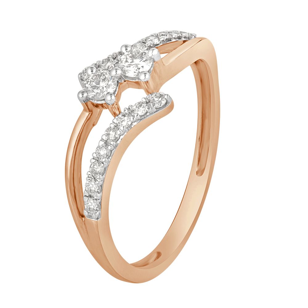 Timeless Rose Gold Diamond Finger Ring-Rings-ORG22305