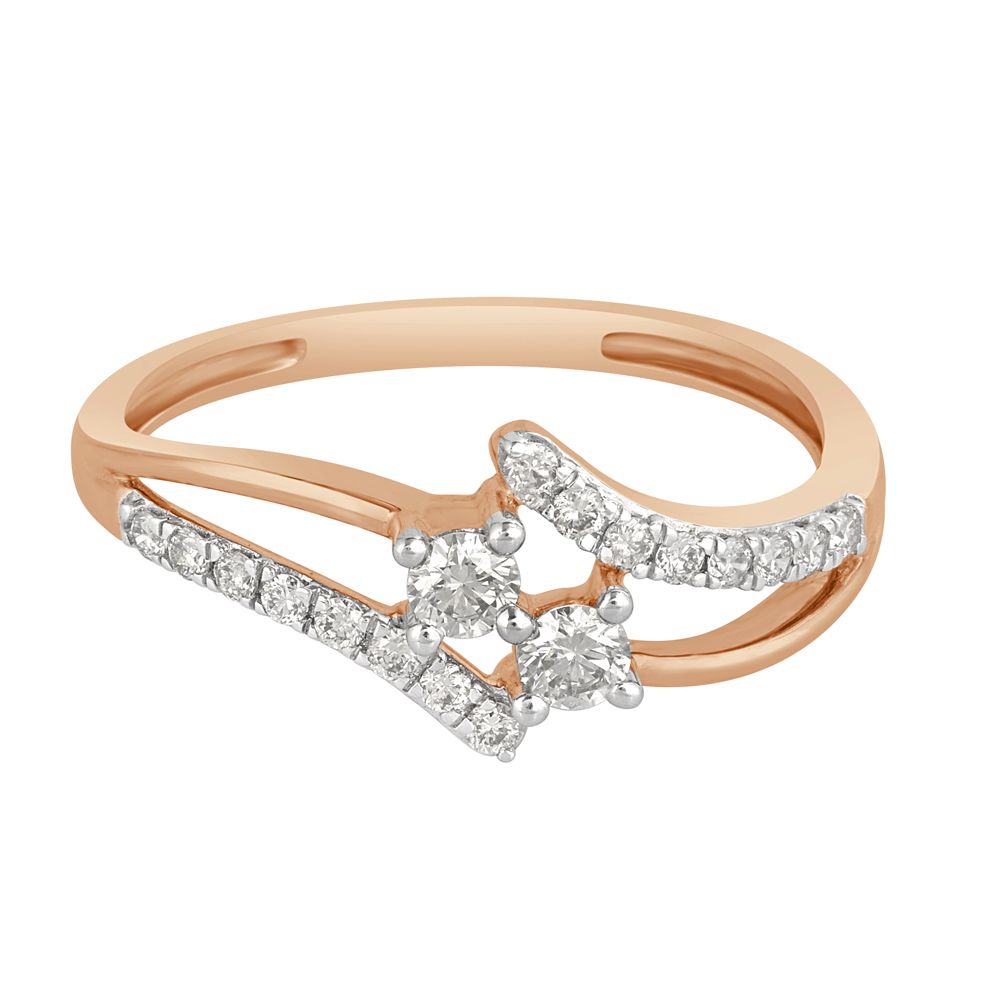 Timeless Rose Gold Diamond Finger Ring-Rings-ORG22305