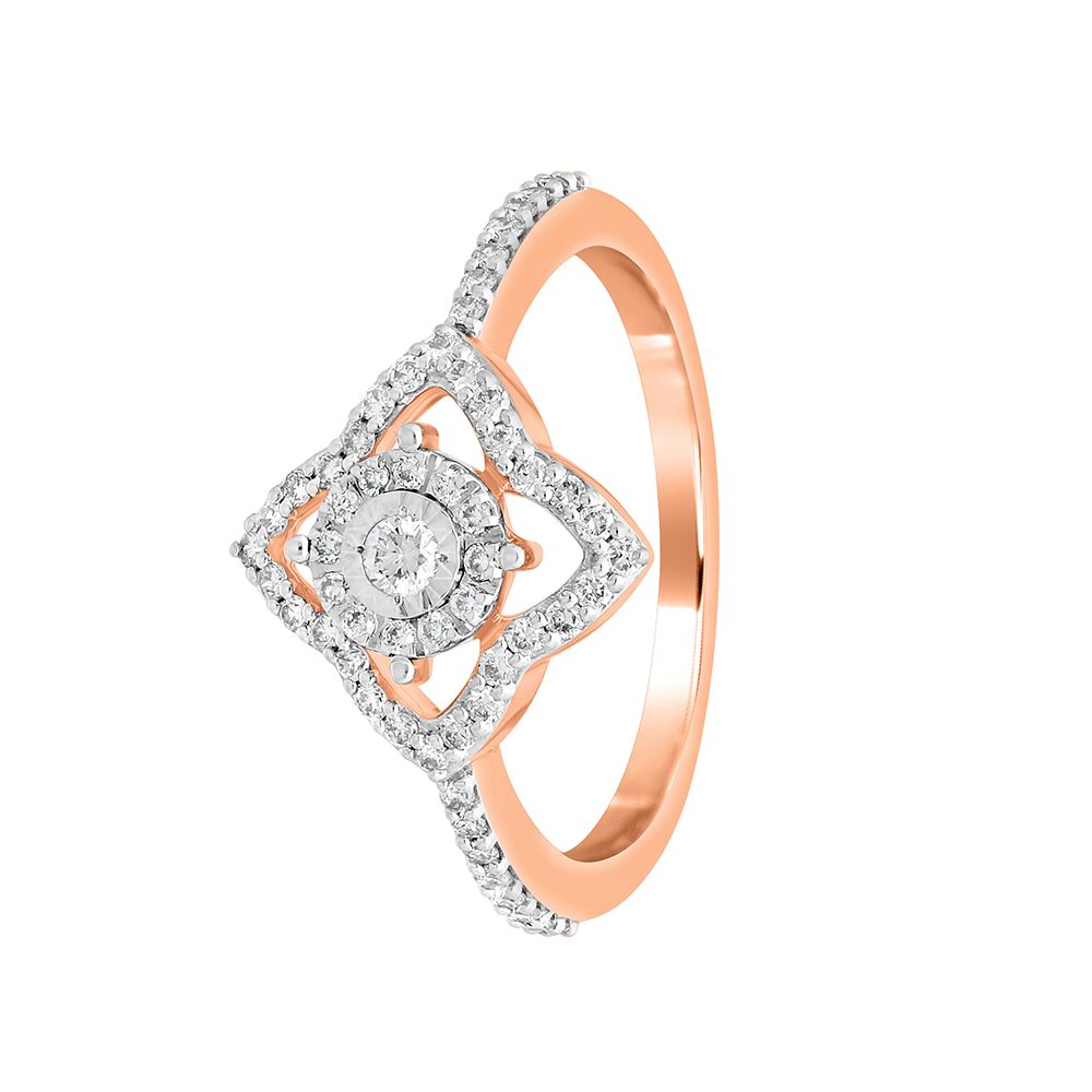 Intricate Finger Ring In Rose Gold-Rings-ORG22306