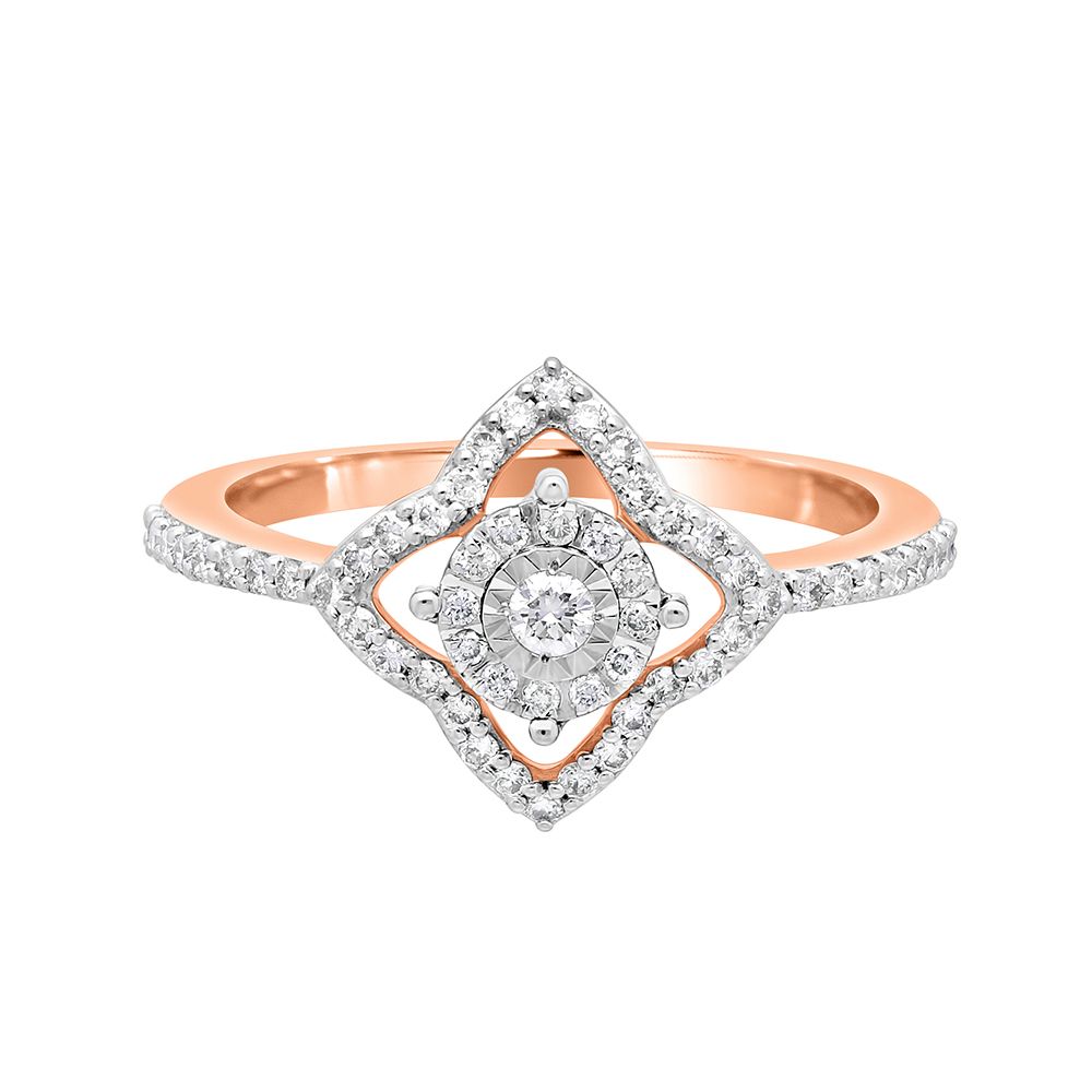 Intricate Finger Ring In Rose Gold-Rings-ORG22306