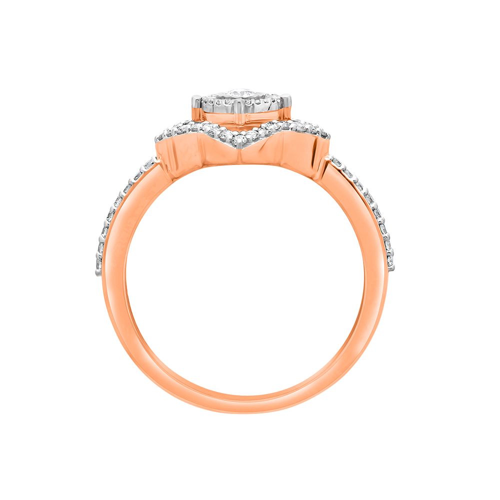 Intricate Finger Ring In Rose Gold-Rings-ORG22306