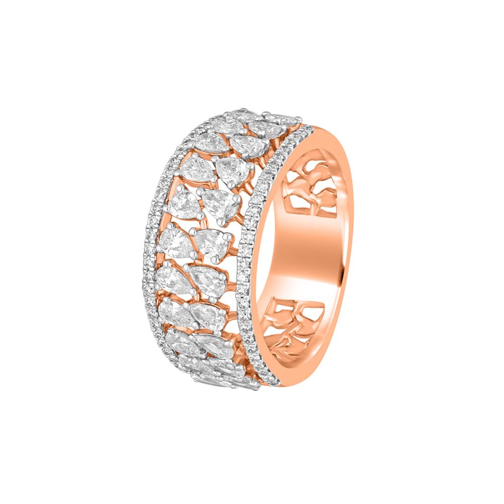 Pretty 18KT Rose Gold Finger Ring-Rings-ORG22322