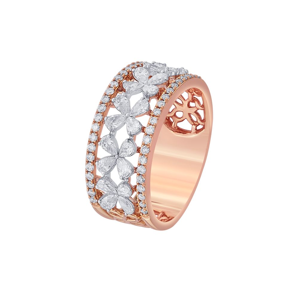Floral Eternity Diamond Finger Ring-Rings-ORG22326