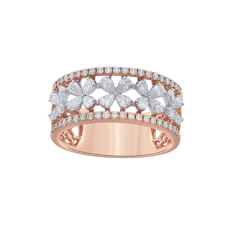 Floral Eternity Diamond Finger Ring-Rings-ORG22326