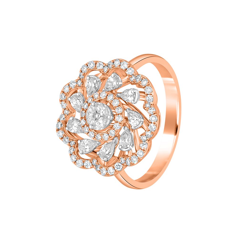 Versatile Floral Diamond Ring-Rings-ORG22333