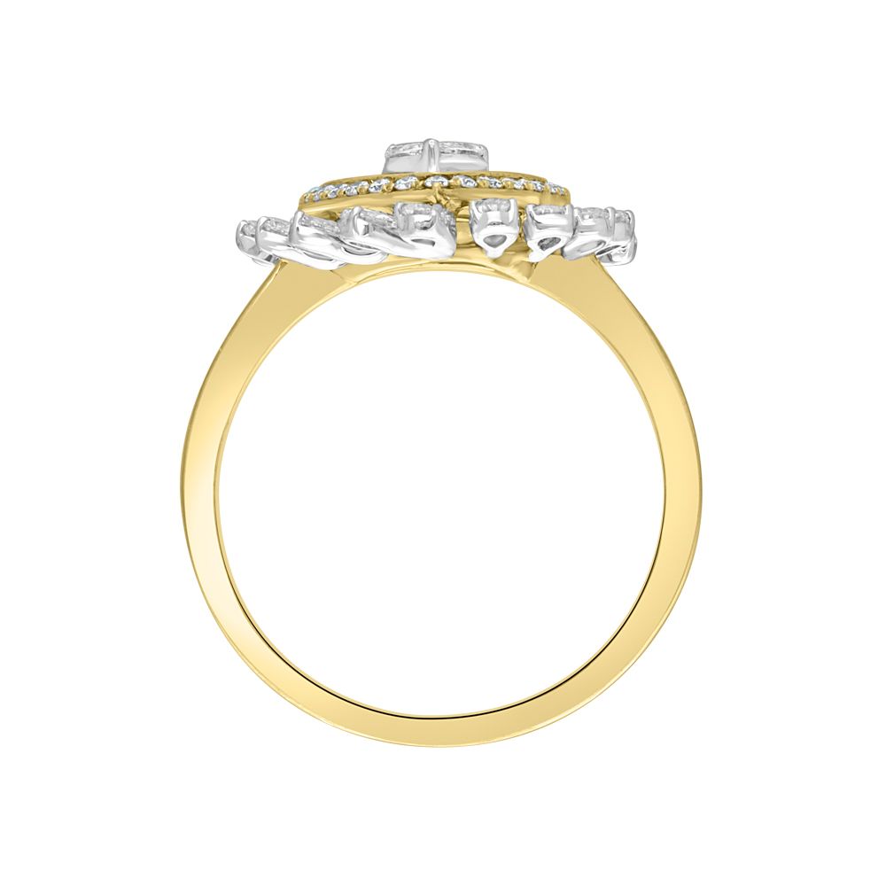 Sleek Yellow Gold and Diamond Finger Ring-Rings-ORG22335