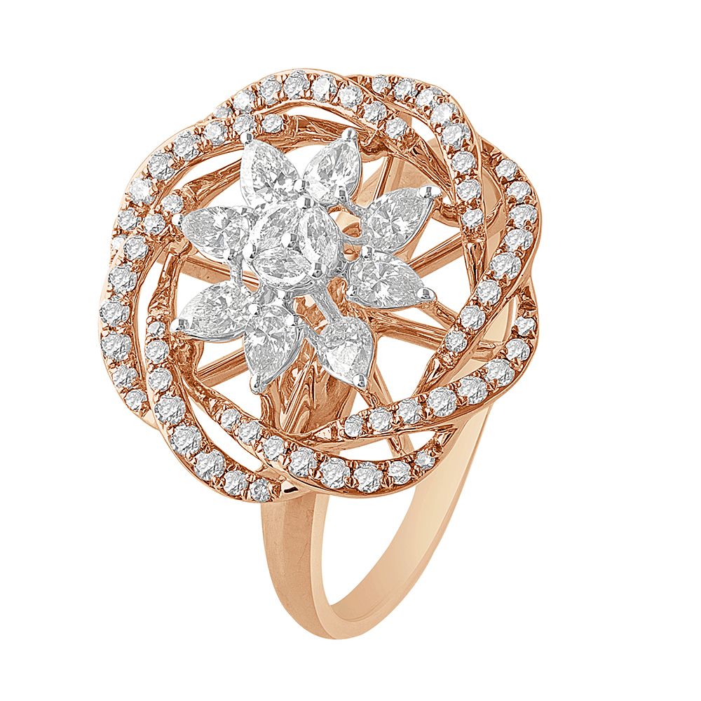 Classic Rose Gold Petalled Ring-Rings-ORG22338
