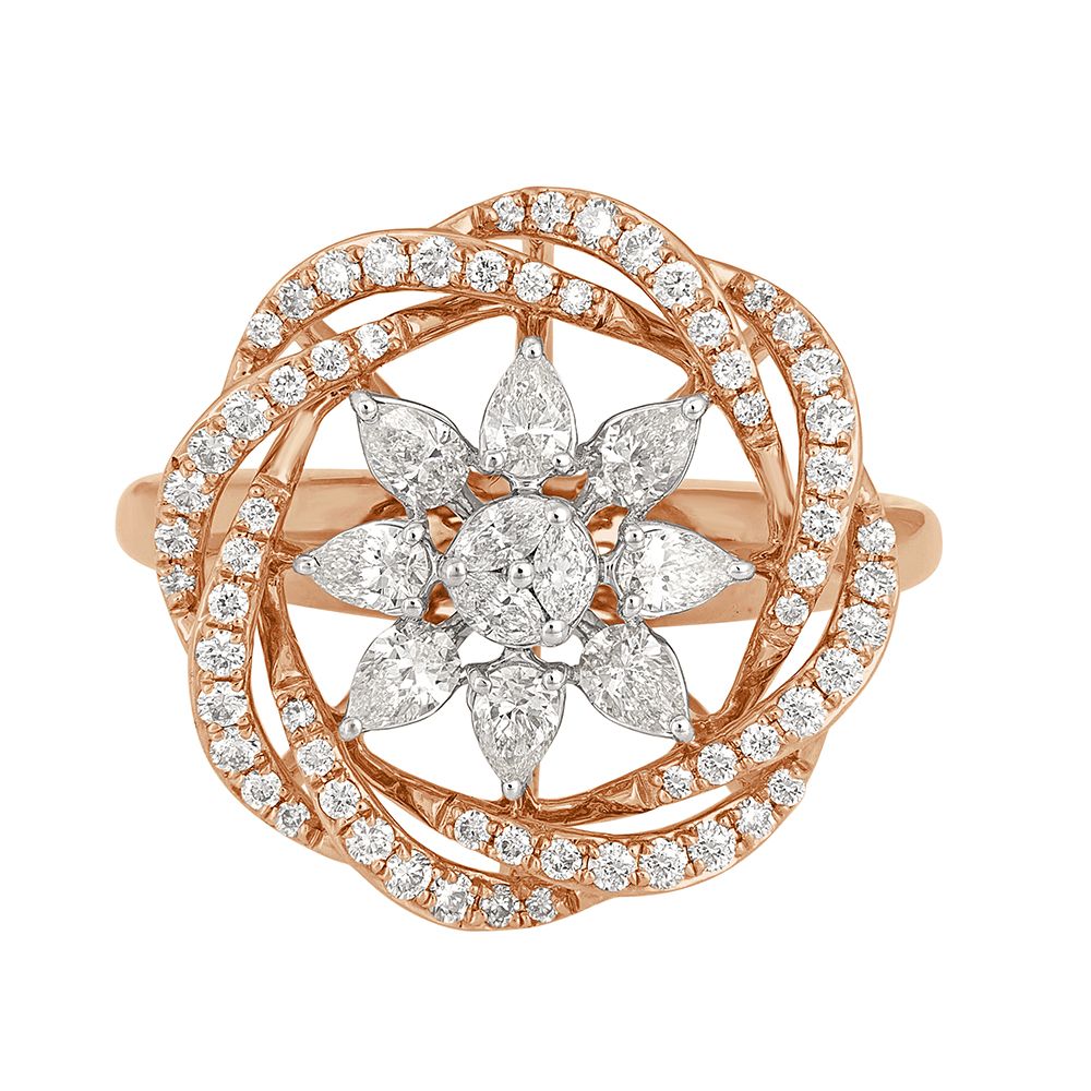 Classic Rose Gold Petalled Ring-Rings-ORG22338