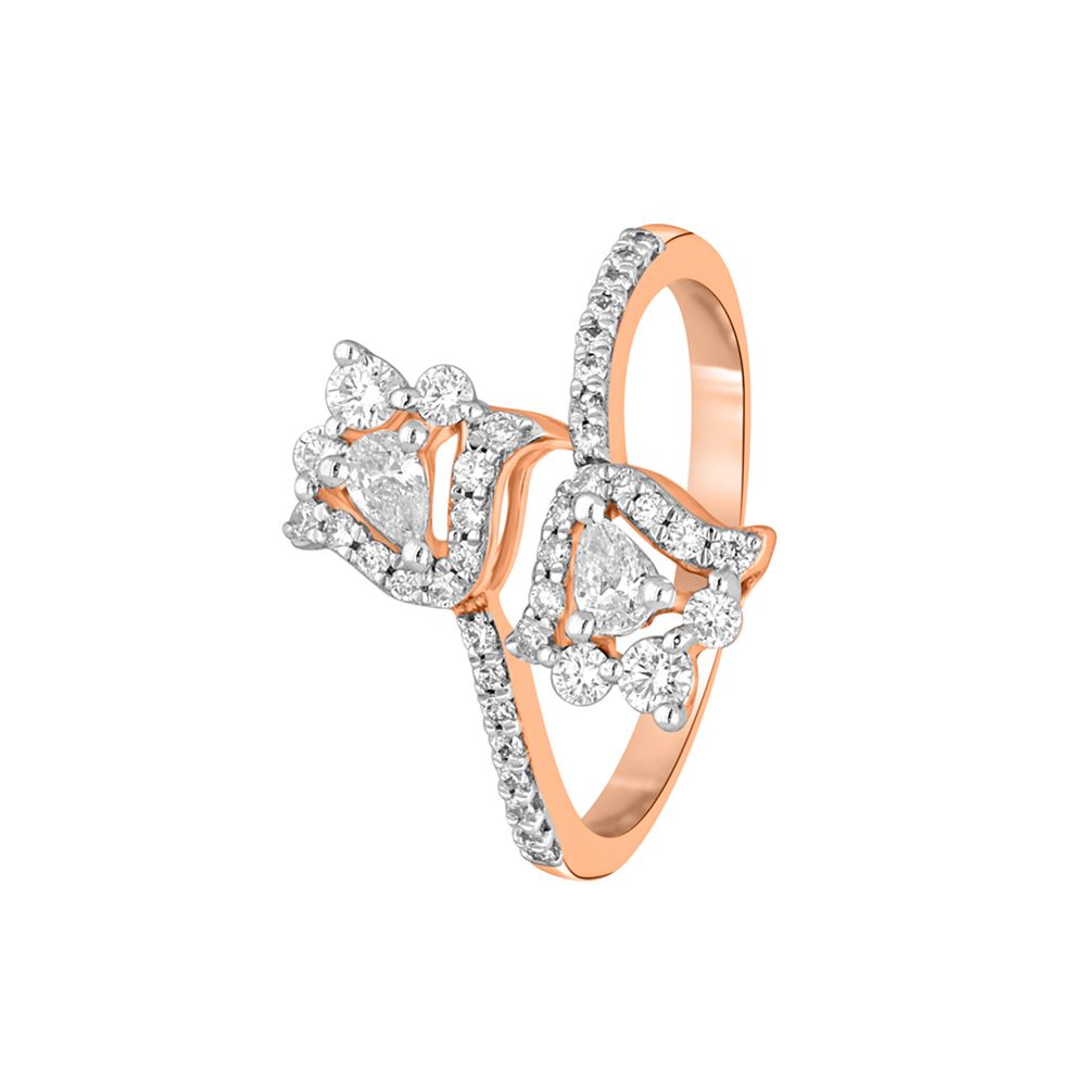 Circular Diamond Ring in 18KT Rose Gold-Rings-ORG22342