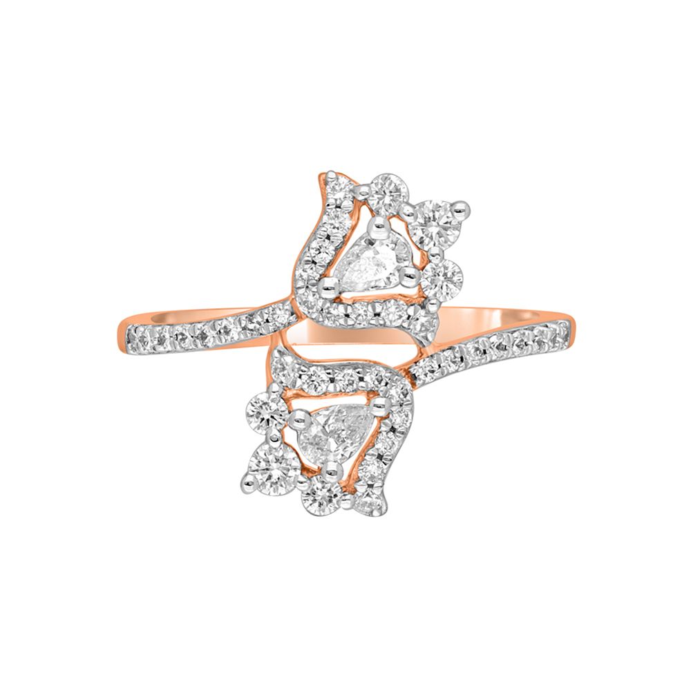 Circular Diamond Ring in 18KT Rose Gold-Rings-ORG22342