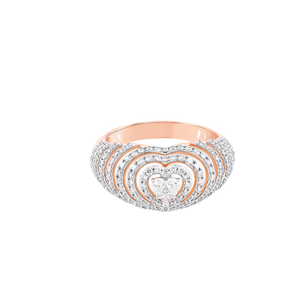 Resplendent Heart Shaped Rose Gold and Diamond Ring-Rings-ORG23010-D300XHB